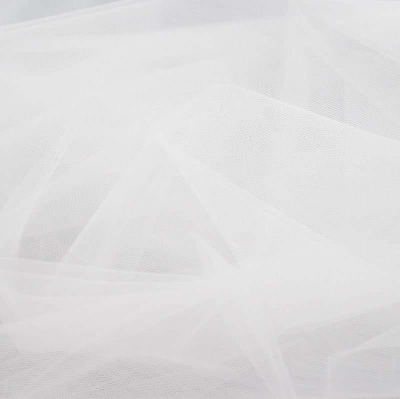 54" Shiny Polyester Tulle White 22.9mts (25yds)