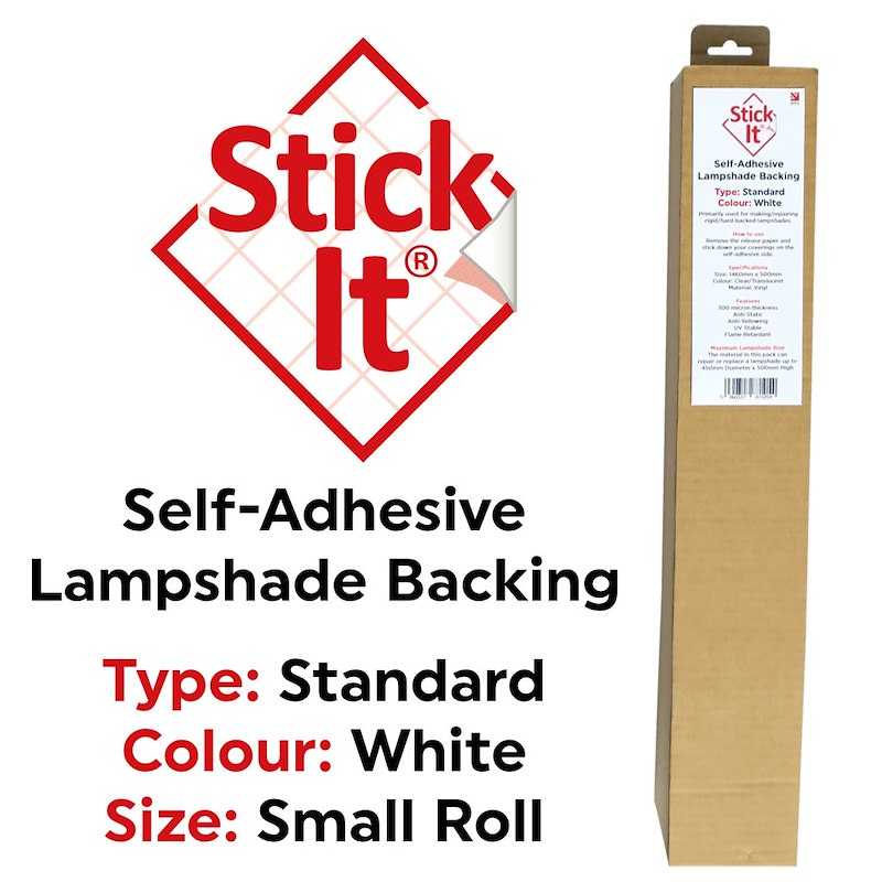 Stick It Self Adhesive Vinyl Lampshade Backing - White and Clear Variations