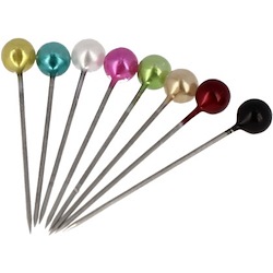 Pearled Head Pins Assorted - 30mm x 0.60mm