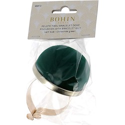 Pin Cushion with Gilded Bracelet - Christmas Green