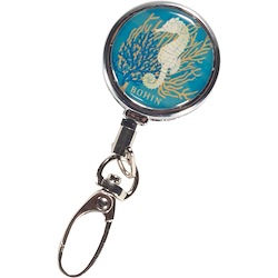 Retractable Holder with Snap Hook - Seahorse