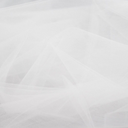 54" Shiny Polyester Tulle White 22.9mts (25yds)