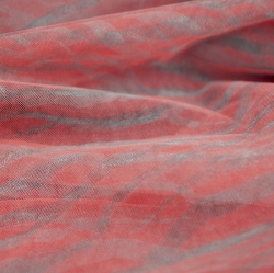 Red - Zebra Print Polyester Tulle