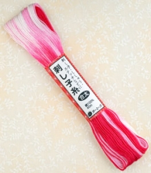 Sashiko Thread Variegated 40m - White/Pink