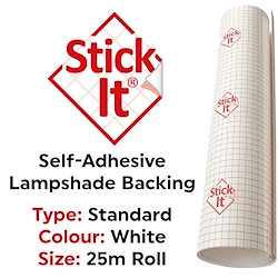 White -Standard Stick-It Lampshade Vinyl - 150cm x 25m