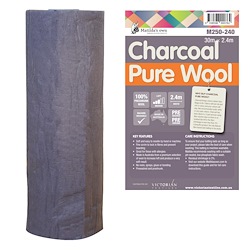 Charcoal Wool 100% - 2.4m x 30m Roll