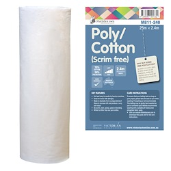 Scrim Free High Loft Cotton 70%/Poly 30% - 2.4m x 25m Roll