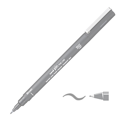 Uni Pin Fineliner Light Grey Brush Tip